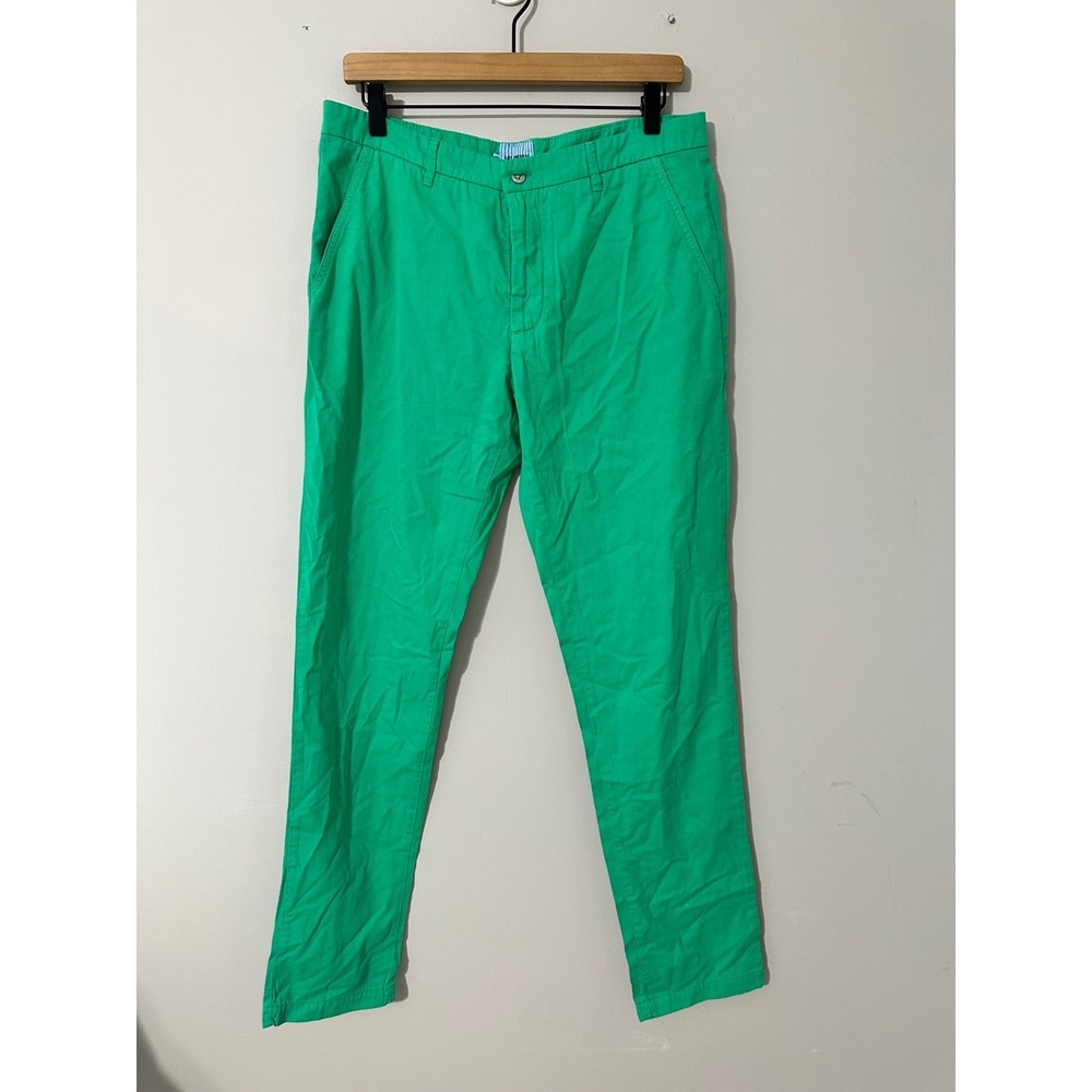 Les‎ Canebiers Mens Green Chinos Pants Casual Trousers Size L